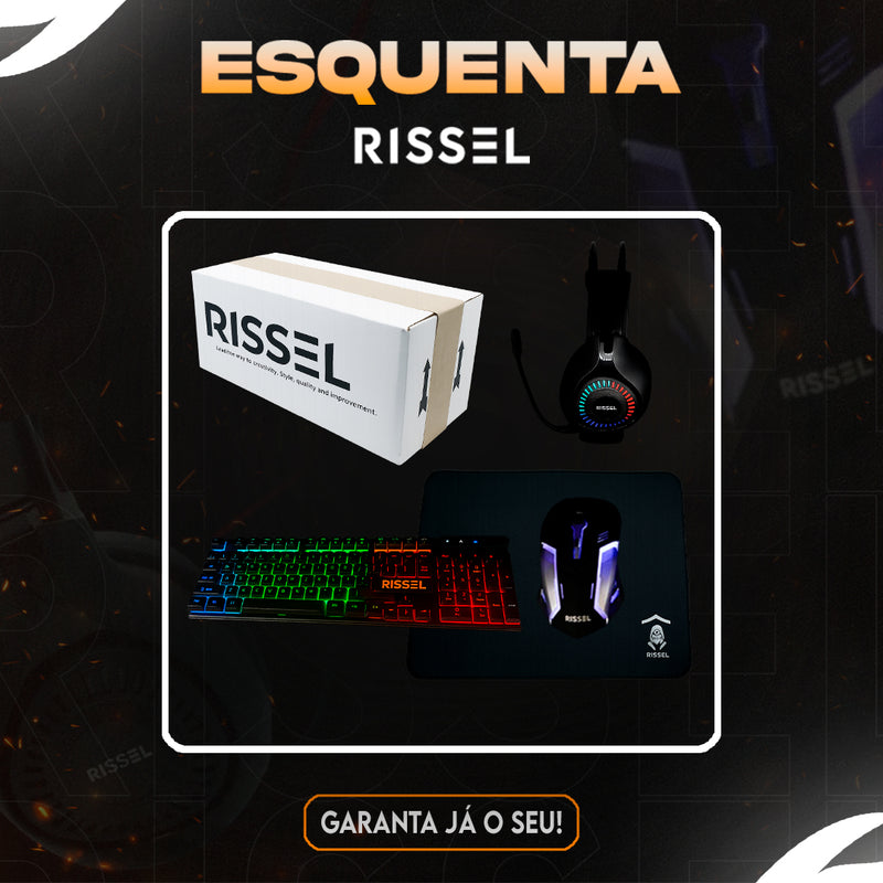 Kit Gamer Rissel (Teclado, Headset, Mouse e Mousepad) BLACK NOVEMBER